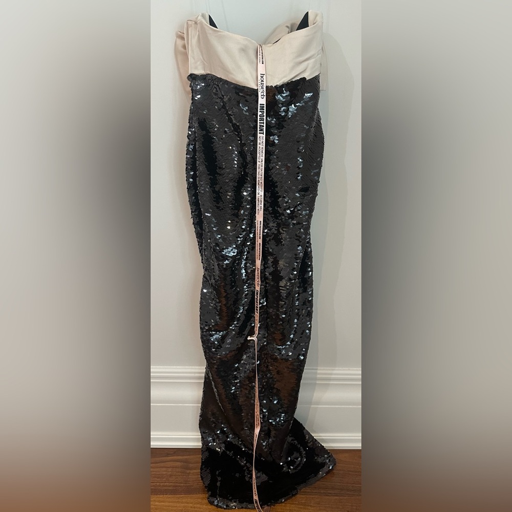 House of CB Black & White Holly Sequin Strapless Maxi Bow Dress (Size Small) - Picture 11 of 12